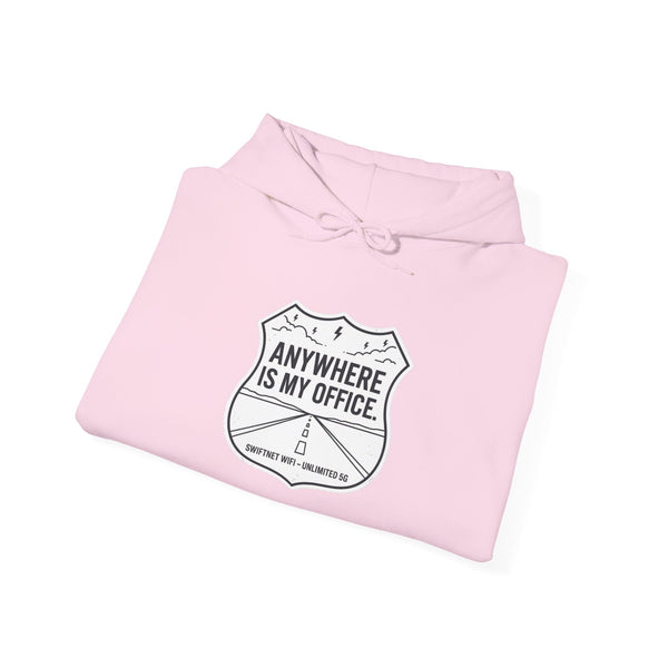 Anywhere Is My Office Hoodie — Unisex Fleece Pullover, Remote Work & Digital Nomad Gift (S–5XL) - SwiftNet WifiHoodiePrintify32995108688456444070Anywhere Is My Office Hoodie — Unisex Fleece Pullover, Remote Work & Digital Nomad Gift (S–5XL)Light PinkS