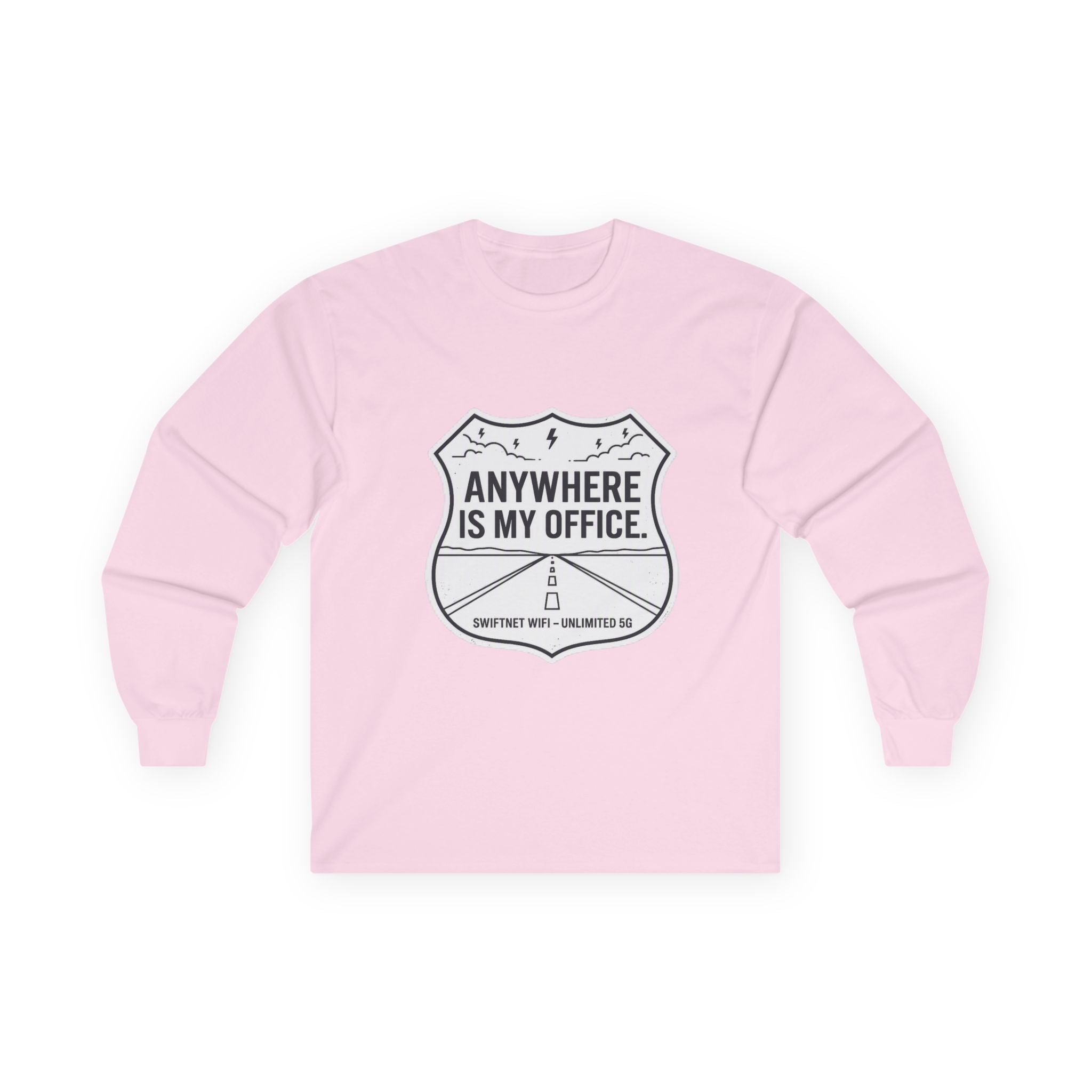 Anywhere Is My Office Long-Sleeve Tee — Remote-Work & Digital Nomad Travel Shirt, Unisex Cotton (S–5XL) - SwiftNet WifiLong-sleevePrintify22079541349364373126Anywhere Is My Office Long-Sleeve Tee — Remote-Work & Digital Nomad Travel Shirt, Unisex Cotton (S–5XL)SAsh