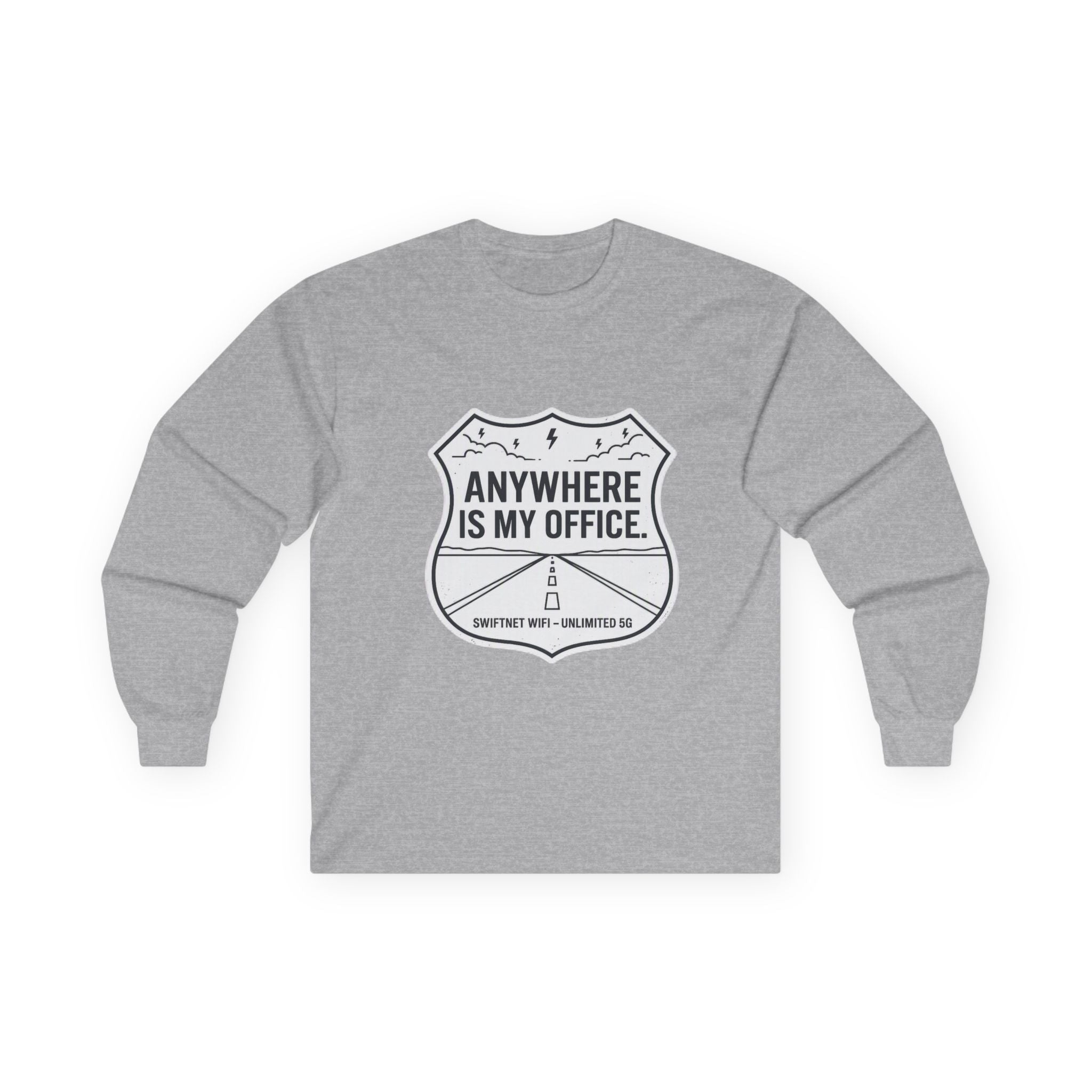Anywhere Is My Office Long-Sleeve Tee — Remote-Work & Digital Nomad Travel Shirt, Unisex Cotton (S–5XL) - SwiftNet WifiLong-sleevePrintify22079541349364373126Anywhere Is My Office Long-Sleeve Tee — Remote-Work & Digital Nomad Travel Shirt, Unisex Cotton (S–5XL)SAsh