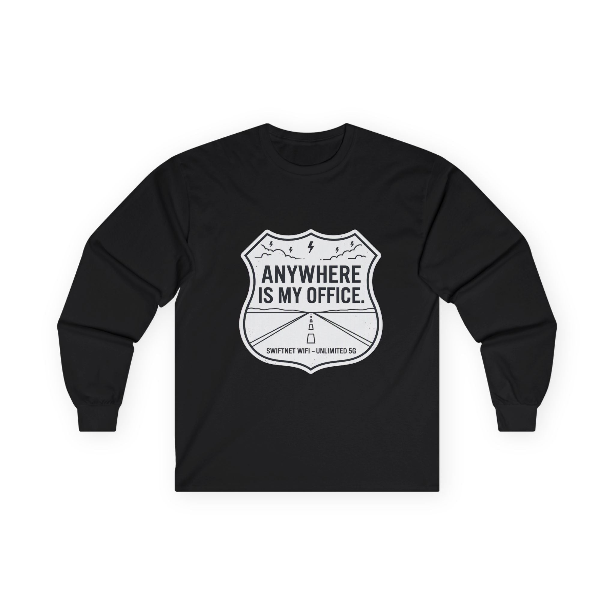 Anywhere Is My Office Long-Sleeve Tee — Remote-Work & Digital Nomad Travel Shirt, Unisex Cotton (S–5XL) - SwiftNet WifiLong-sleevePrintify22079541349364373126Anywhere Is My Office Long-Sleeve Tee — Remote-Work & Digital Nomad Travel Shirt, Unisex Cotton (S–5XL)SAsh