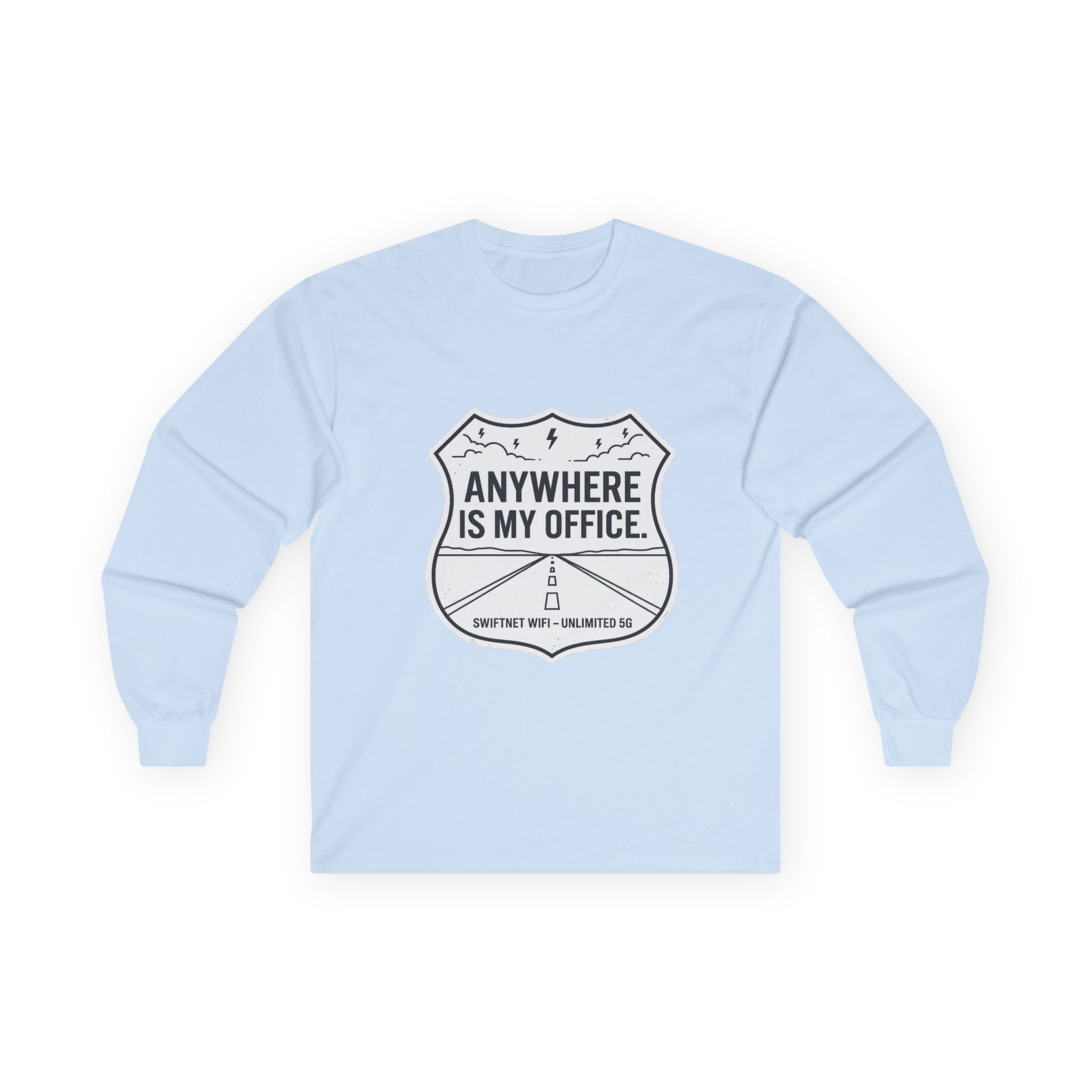 Anywhere Is My Office Long-Sleeve Tee — Remote-Work & Digital Nomad Travel Shirt, Unisex Cotton (S–5XL) - SwiftNet WifiLong-sleevePrintify22079541349364373126Anywhere Is My Office Long-Sleeve Tee — Remote-Work & Digital Nomad Travel Shirt, Unisex Cotton (S–5XL)SAsh