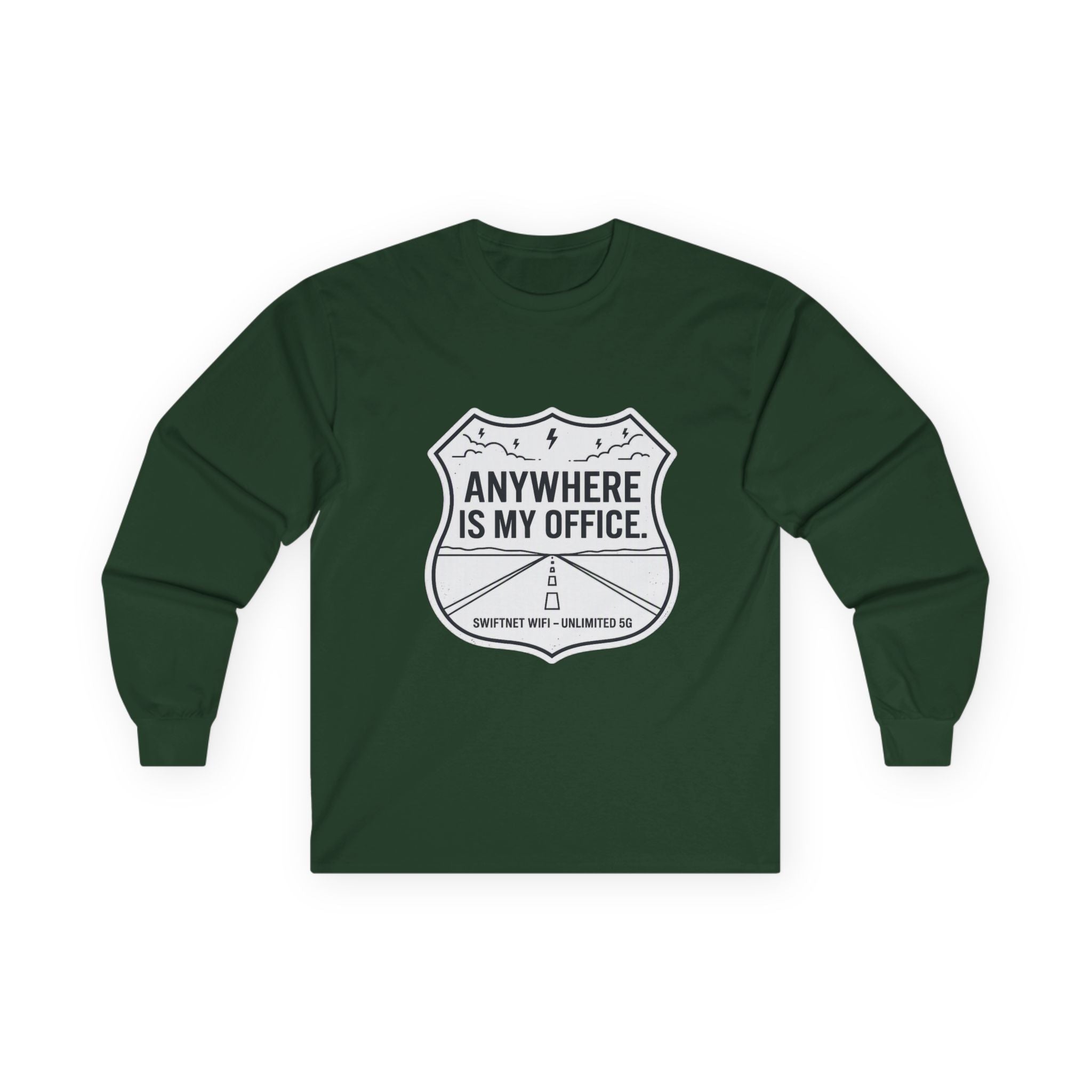 Anywhere Is My Office Long-Sleeve Tee — Remote-Work & Digital Nomad Travel Shirt, Unisex Cotton (S–5XL) - SwiftNet WifiLong-sleevePrintify22079541349364373126Anywhere Is My Office Long-Sleeve Tee — Remote-Work & Digital Nomad Travel Shirt, Unisex Cotton (S–5XL)SAsh