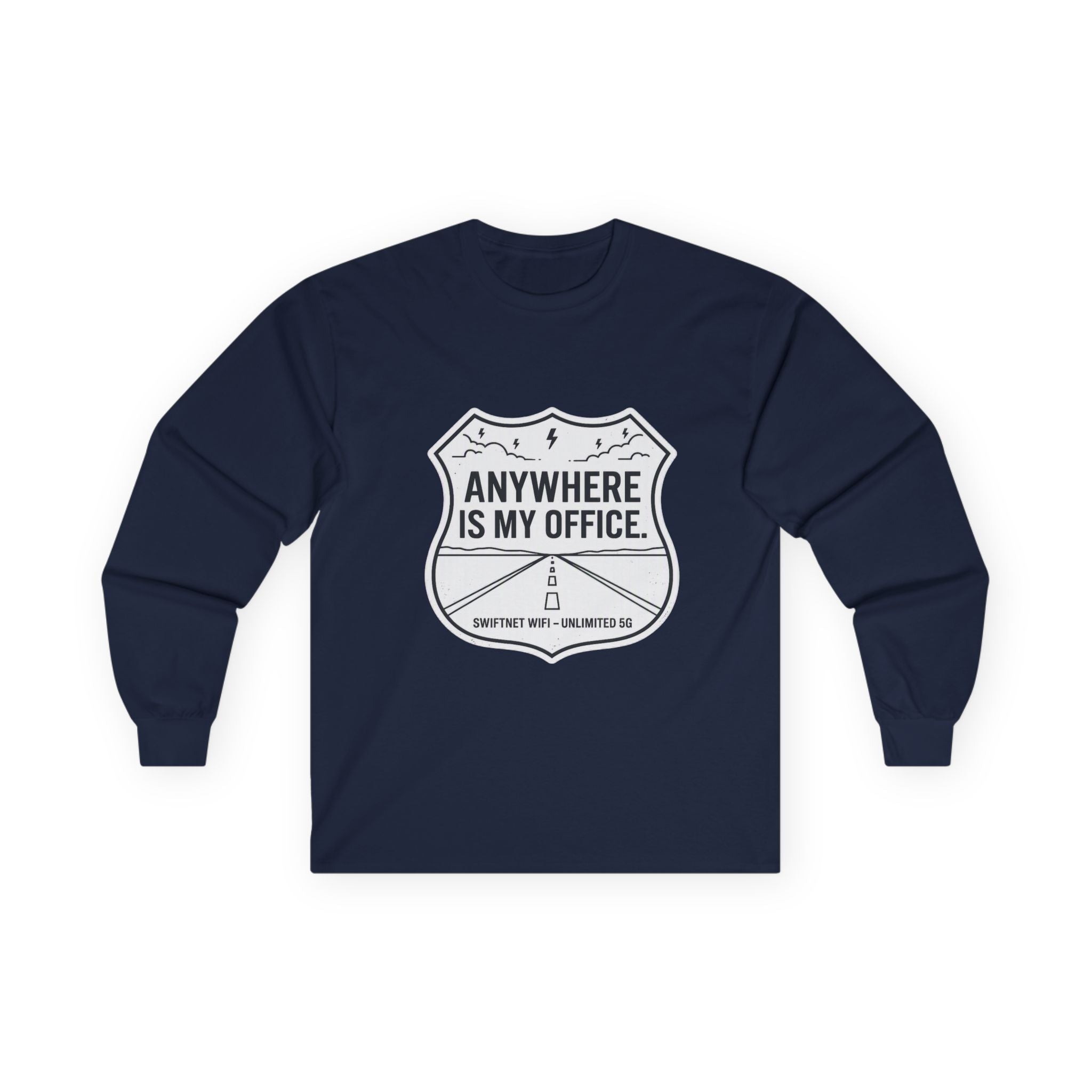 Anywhere Is My Office Long-Sleeve Tee — Remote-Work & Digital Nomad Travel Shirt, Unisex Cotton (S–5XL) - SwiftNet WifiLong-sleevePrintify22079541349364373126Anywhere Is My Office Long-Sleeve Tee — Remote-Work & Digital Nomad Travel Shirt, Unisex Cotton (S–5XL)SAsh