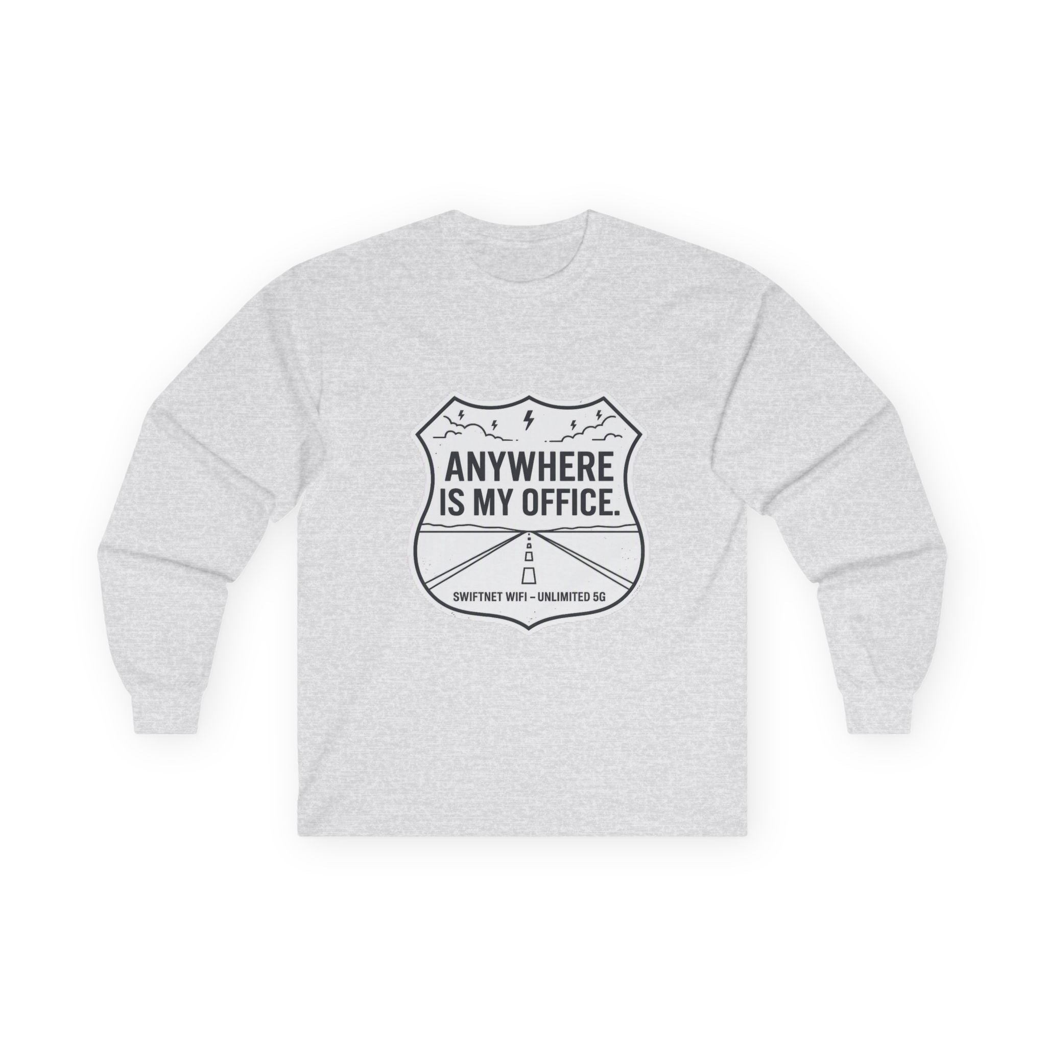 Anywhere Is My Office Long-Sleeve Tee — Remote-Work & Digital Nomad Travel Shirt, Unisex Cotton (S–5XL) - SwiftNet WifiLong-sleevePrintify22079541349364373126Anywhere Is My Office Long-Sleeve Tee — Remote-Work & Digital Nomad Travel Shirt, Unisex Cotton (S–5XL)SAsh