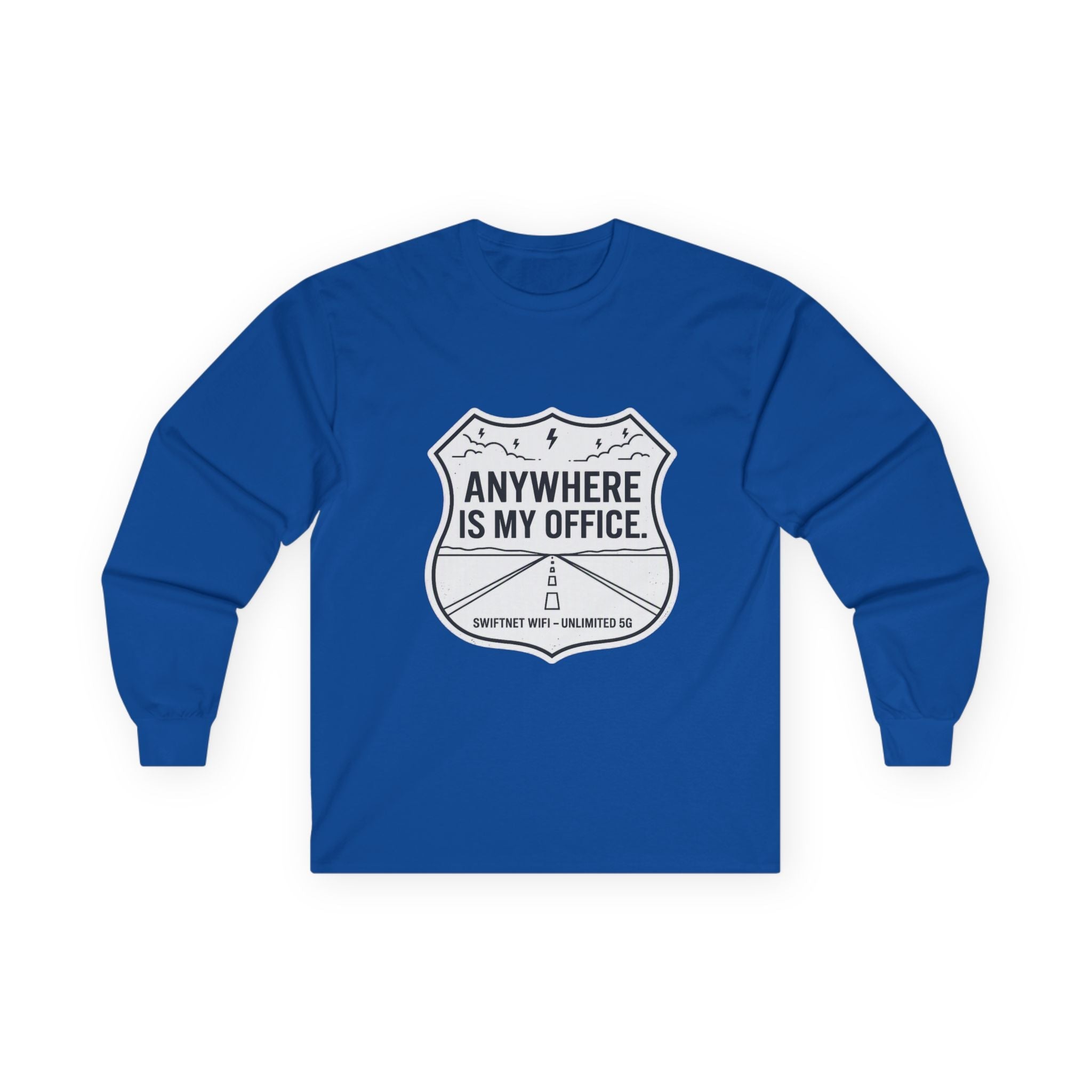 Anywhere Is My Office Long-Sleeve Tee — Remote-Work & Digital Nomad Travel Shirt, Unisex Cotton (S–5XL) - SwiftNet WifiLong-sleevePrintify22079541349364373126Anywhere Is My Office Long-Sleeve Tee — Remote-Work & Digital Nomad Travel Shirt, Unisex Cotton (S–5XL)SAsh