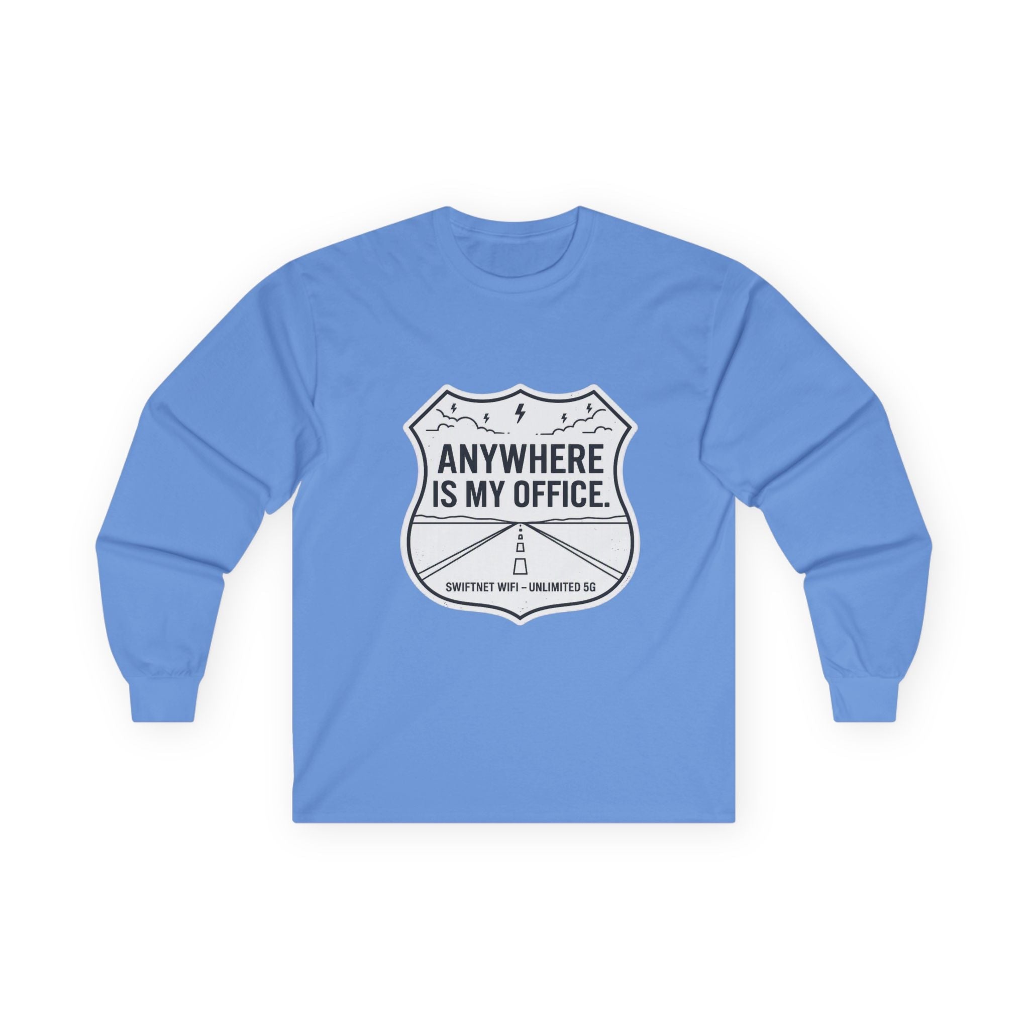 Anywhere Is My Office Long-Sleeve Tee — Remote-Work & Digital Nomad Travel Shirt, Unisex Cotton (S–5XL) - SwiftNet WifiLong-sleevePrintify22079541349364373126Anywhere Is My Office Long-Sleeve Tee — Remote-Work & Digital Nomad Travel Shirt, Unisex Cotton (S–5XL)SAsh
