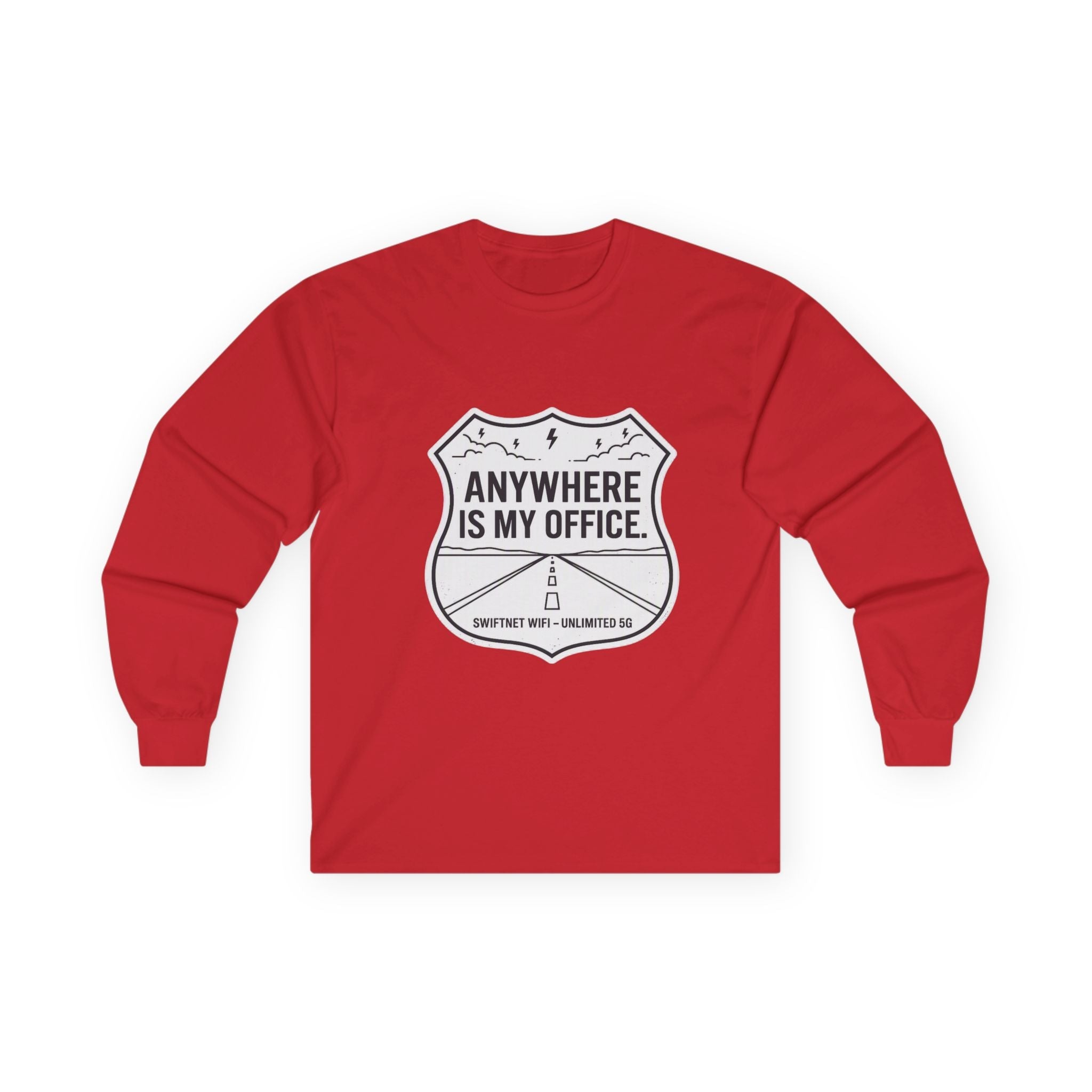 Anywhere Is My Office Long-Sleeve Tee — Remote-Work & Digital Nomad Travel Shirt, Unisex Cotton (S–5XL) - SwiftNet WifiLong-sleevePrintify22079541349364373126Anywhere Is My Office Long-Sleeve Tee — Remote-Work & Digital Nomad Travel Shirt, Unisex Cotton (S–5XL)SAsh