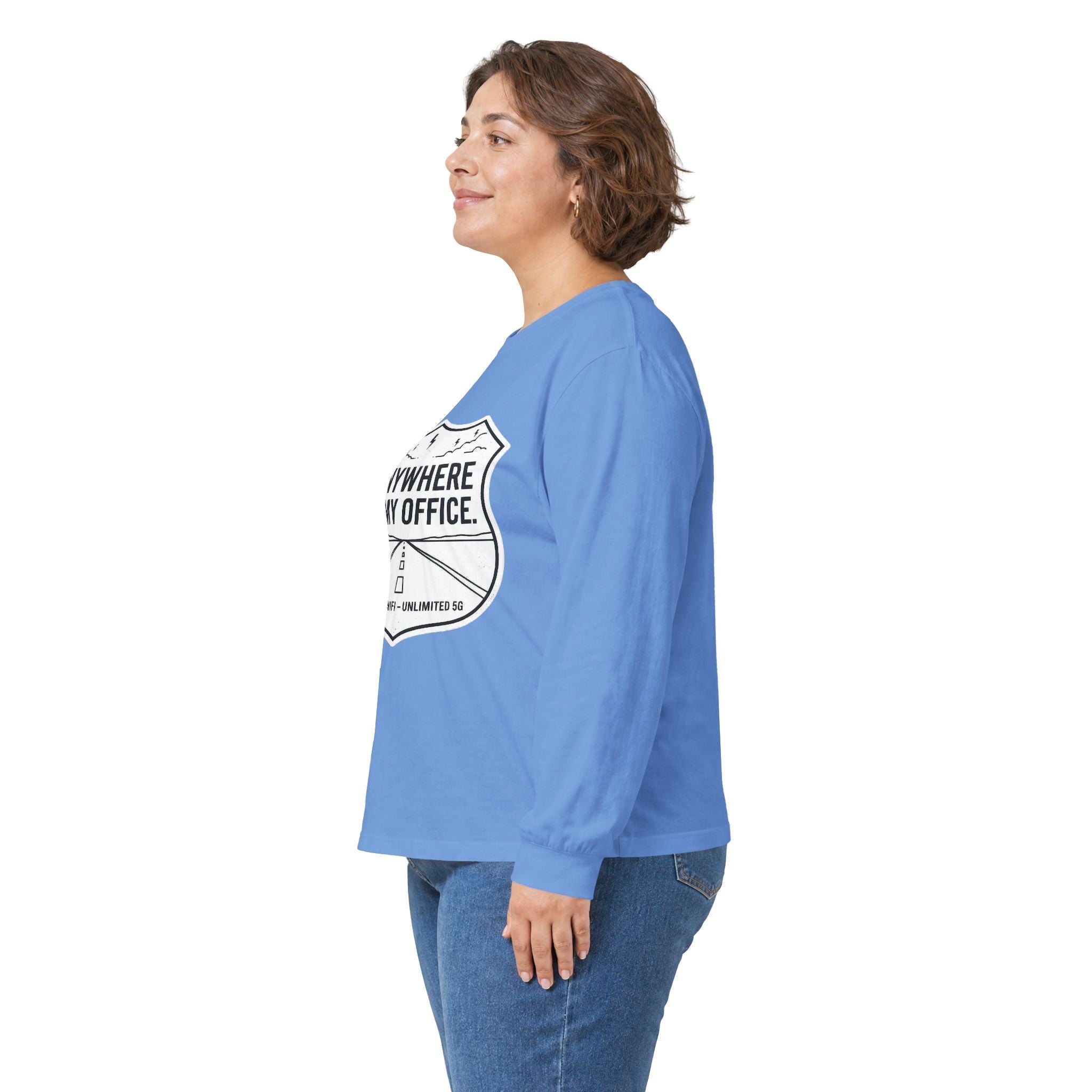 Anywhere Is My Office Long-Sleeve Tee — Remote-Work & Digital Nomad Travel Shirt, Unisex Cotton (S–5XL) - SwiftNet WifiLong-sleevePrintify22079541349364373126Anywhere Is My Office Long-Sleeve Tee — Remote-Work & Digital Nomad Travel Shirt, Unisex Cotton (S–5XL)SAsh