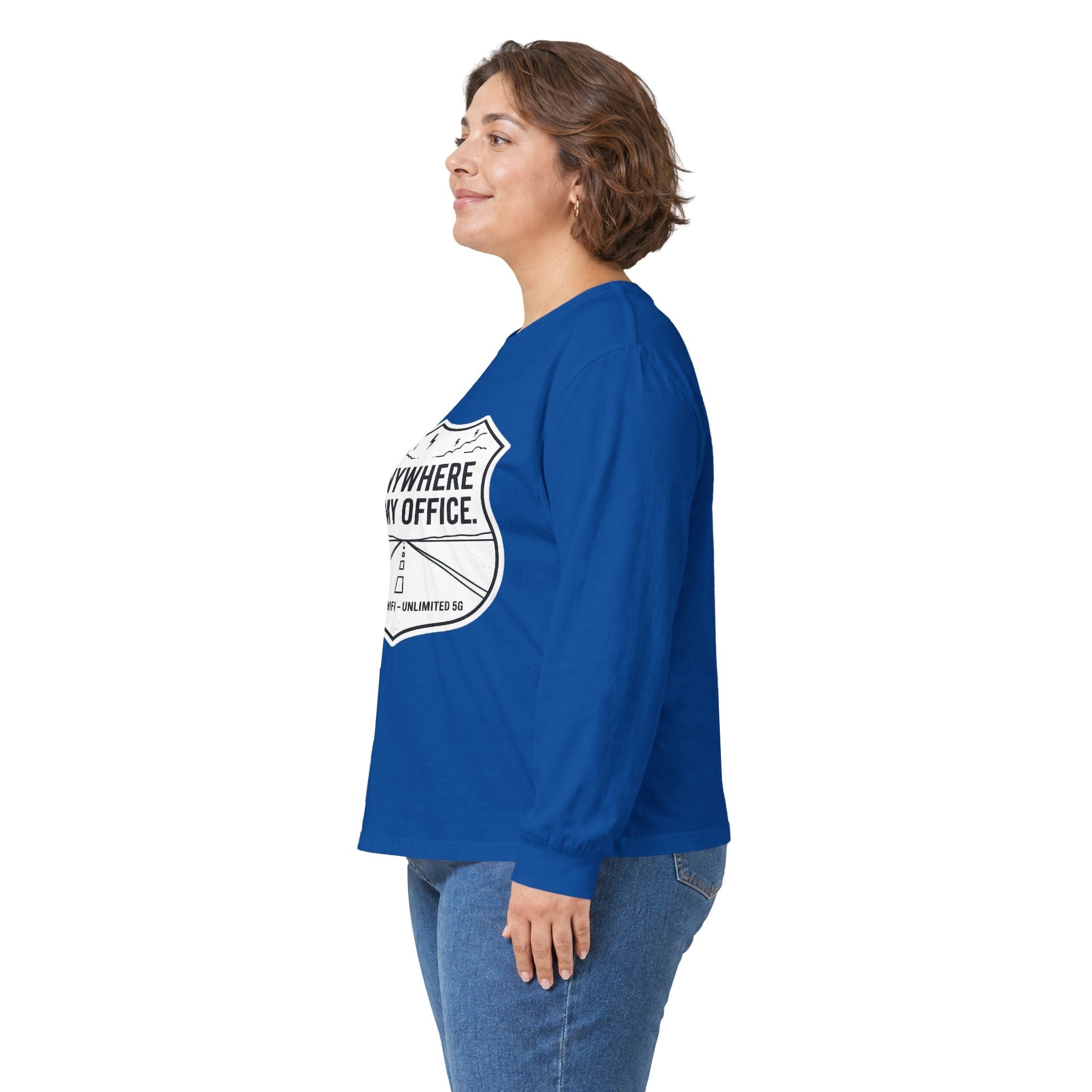 Anywhere Is My Office Long-Sleeve Tee — Remote-Work & Digital Nomad Travel Shirt, Unisex Cotton (S–5XL) - SwiftNet WifiLong-sleevePrintify22079541349364373126Anywhere Is My Office Long-Sleeve Tee — Remote-Work & Digital Nomad Travel Shirt, Unisex Cotton (S–5XL)SAsh