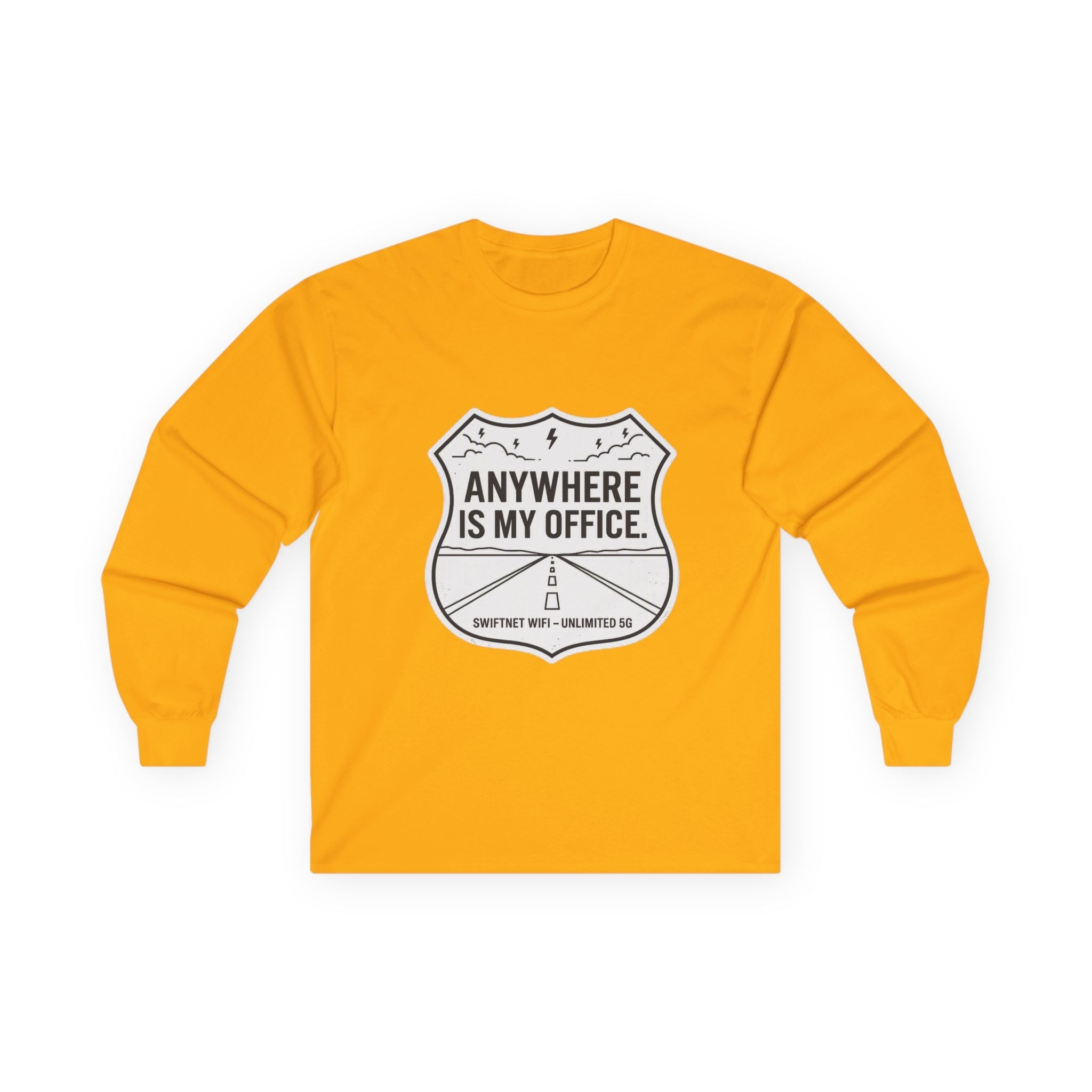 Anywhere Is My Office Long-Sleeve Tee — Remote-Work & Digital Nomad Travel Shirt, Unisex Cotton (S–5XL) - SwiftNet WifiLong-sleevePrintify22079541349364373126Anywhere Is My Office Long-Sleeve Tee — Remote-Work & Digital Nomad Travel Shirt, Unisex Cotton (S–5XL)SAsh