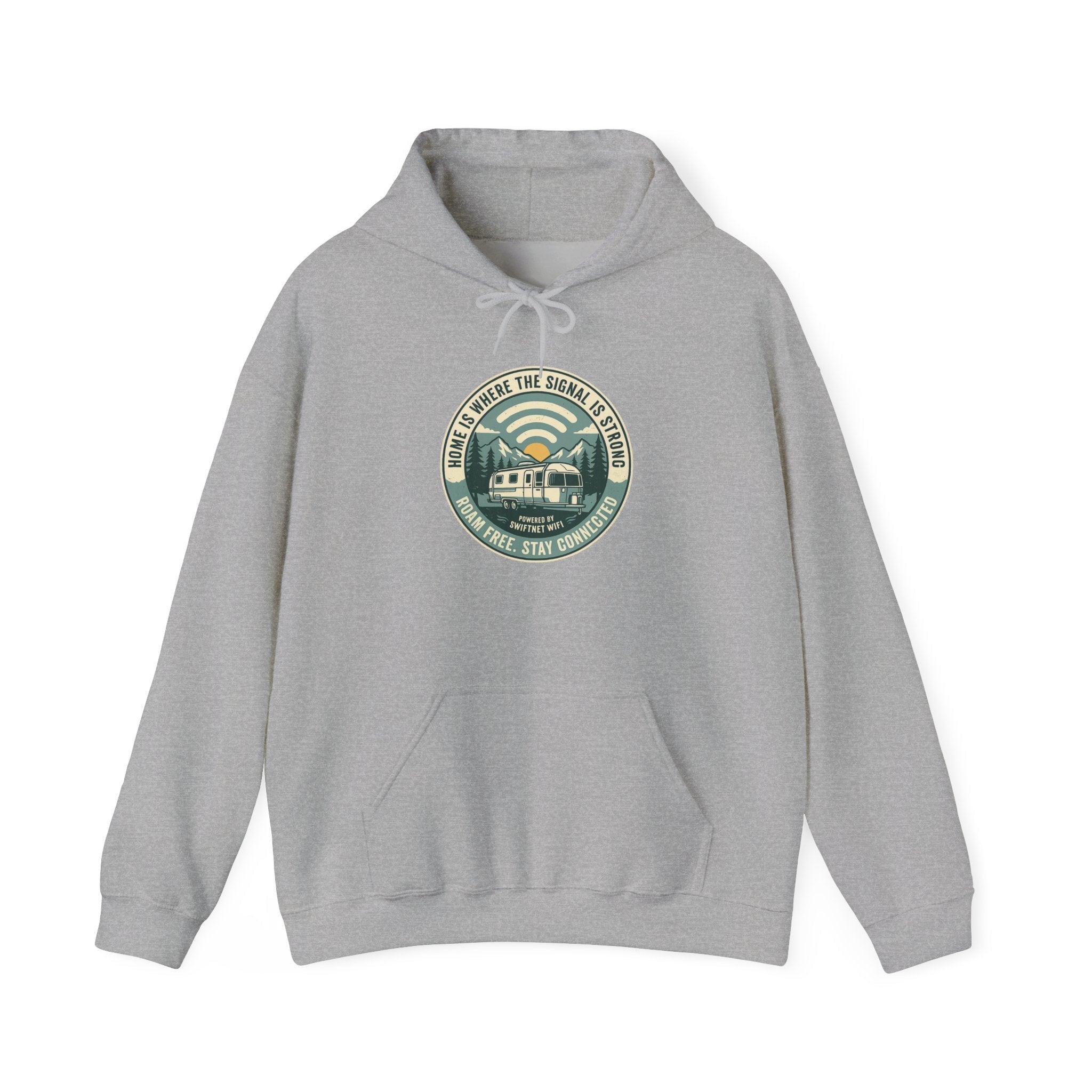 Home Is Where The Road Is Hoodie — Retro Camper RV Badge Pullover, Unisex Fleece (S–5XL) - SwiftNet WifiHoodiePrintify18411861100166667698Home Is Where The Road Is Hoodie — Retro Camper RV Badge Pullover, Unisex Fleece (S–5XL)Light BlueS