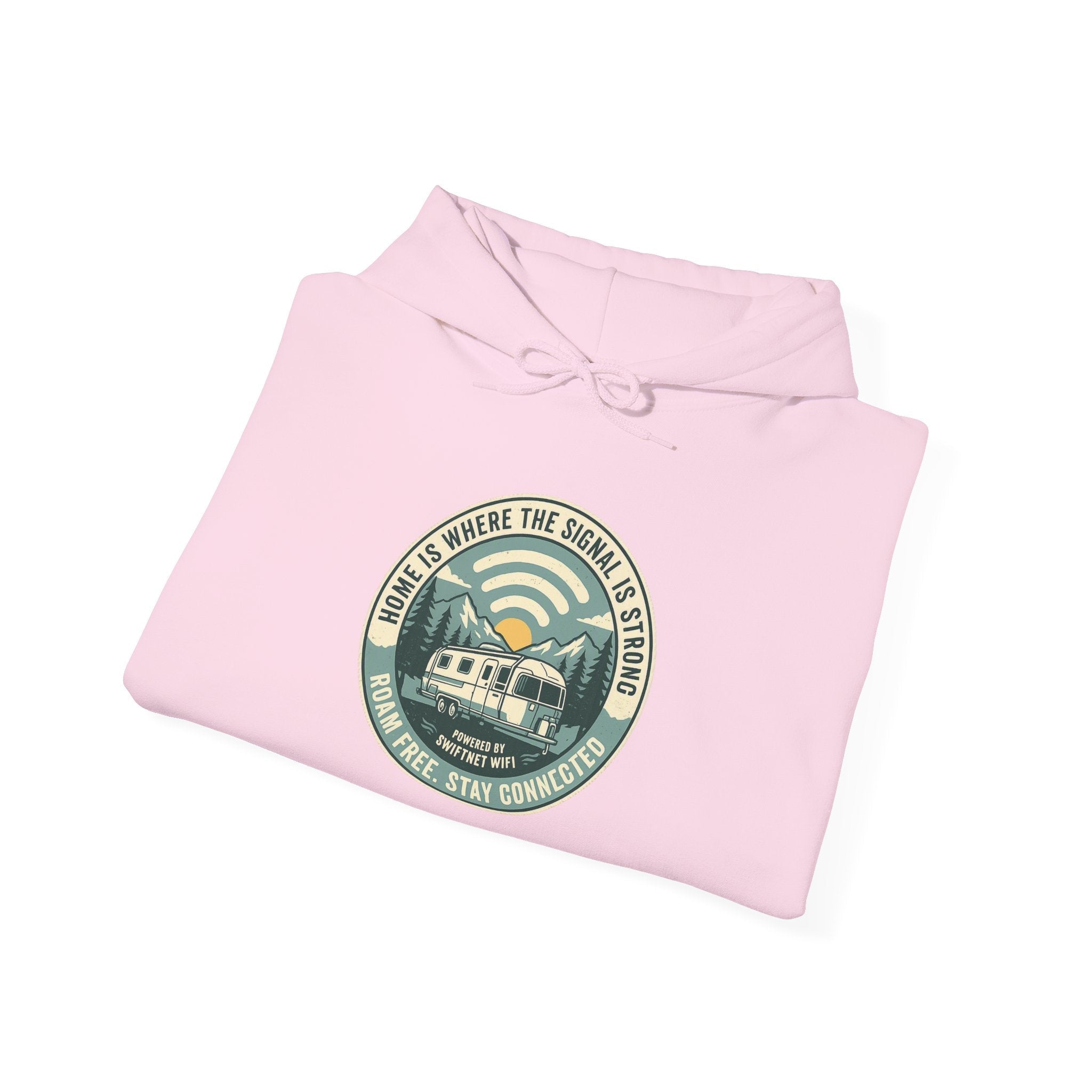 Home Is Where The Road Is Hoodie — Retro Camper RV Badge Pullover, Unisex Fleece (S–5XL) - SwiftNet WifiHoodiePrintify18411861100166667698Home Is Where The Road Is Hoodie — Retro Camper RV Badge Pullover, Unisex Fleece (S–5XL)Light BlueS