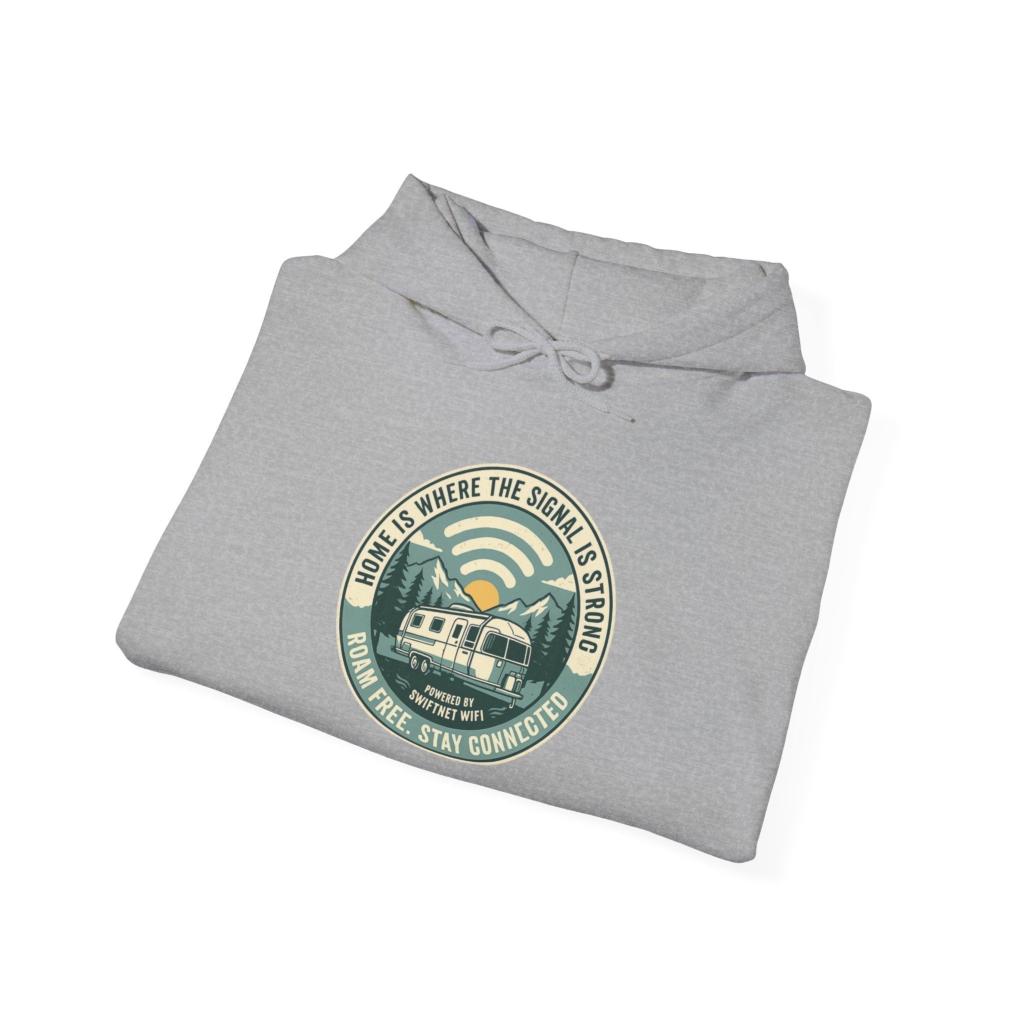 Home Is Where The Road Is Hoodie — Retro Camper RV Badge Pullover, Unisex Fleece (S–5XL) - SwiftNet WifiHoodiePrintify18411861100166667698Home Is Where The Road Is Hoodie — Retro Camper RV Badge Pullover, Unisex Fleece (S–5XL)Light BlueS