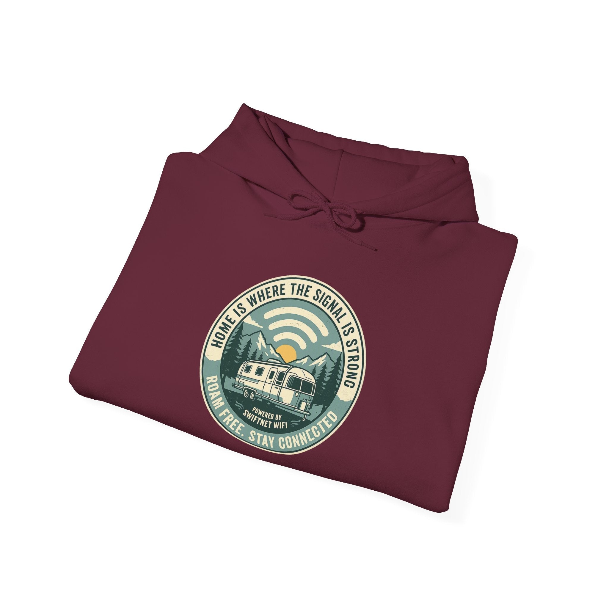 Home Is Where The Road Is Hoodie — Retro Camper RV Badge Pullover, Unisex Fleece (S–5XL) - SwiftNet WifiHoodiePrintify18411861100166667698Home Is Where The Road Is Hoodie — Retro Camper RV Badge Pullover, Unisex Fleece (S–5XL)Light BlueS