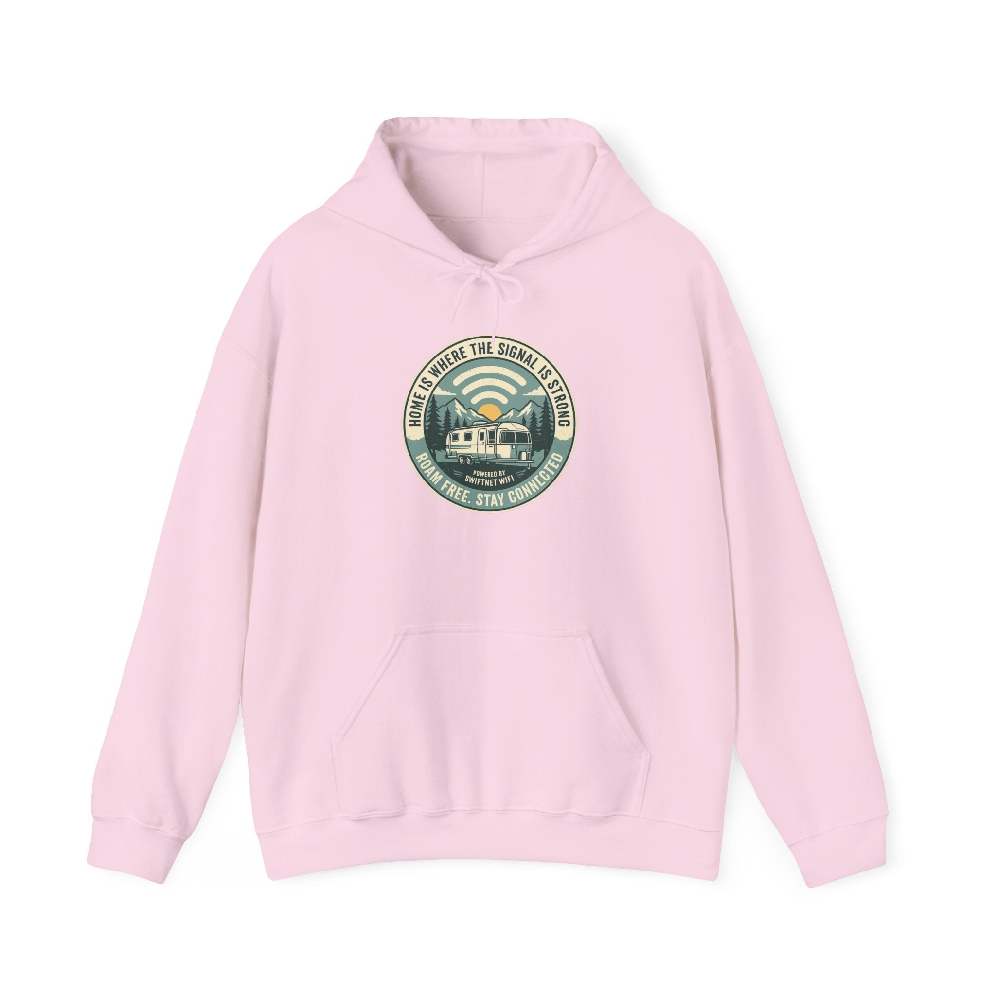 Home Is Where The Road Is Hoodie — Retro Camper RV Badge Pullover, Unisex Fleece (S–5XL) - SwiftNet WifiHoodiePrintify18411861100166667698Home Is Where The Road Is Hoodie — Retro Camper RV Badge Pullover, Unisex Fleece (S–5XL)Light BlueS