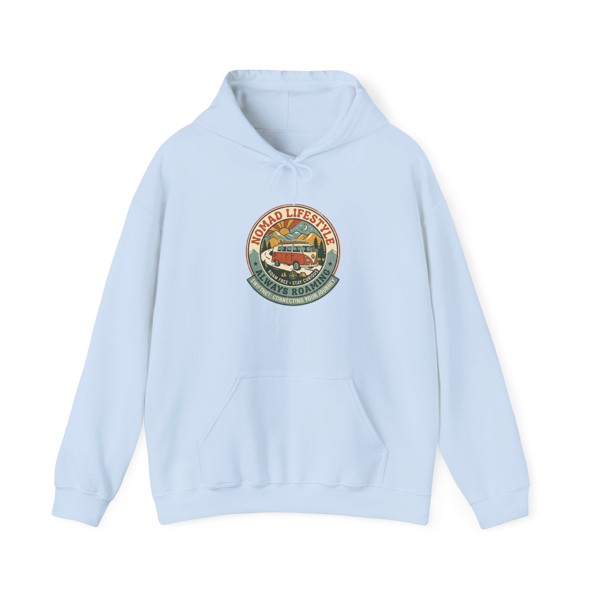 Nomad Lifestyle Hoodie — 'Always Roaming' Retro Van Badge Pullover, Unisex Fleece (S–5XL) - SwiftNet WifiHoodiePrintify22334968098647207851Nomad Lifestyle Hoodie — 'Always Roaming' Retro Van Badge Pullover, Unisex Fleece (S–5XL)WhiteS