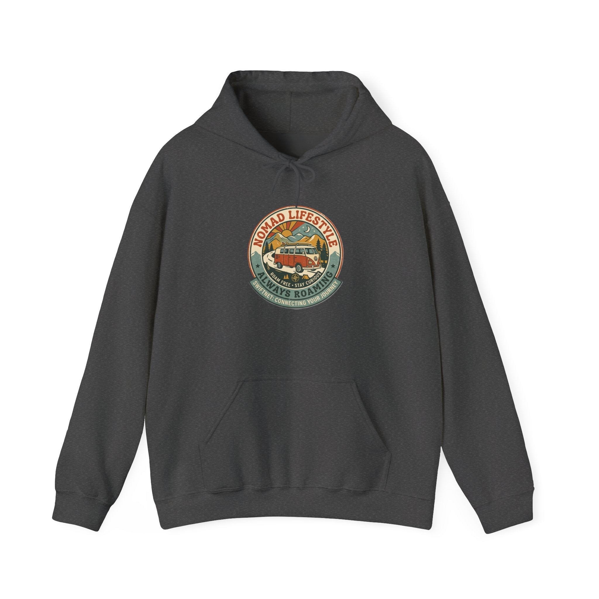 Nomad Lifestyle Hoodie — 'Always Roaming' Retro Van Badge Pullover, Unisex Fleece (S–5XL) - SwiftNet WifiHoodiePrintify22334968098647207851Nomad Lifestyle Hoodie — 'Always Roaming' Retro Van Badge Pullover, Unisex Fleece (S–5XL)WhiteS