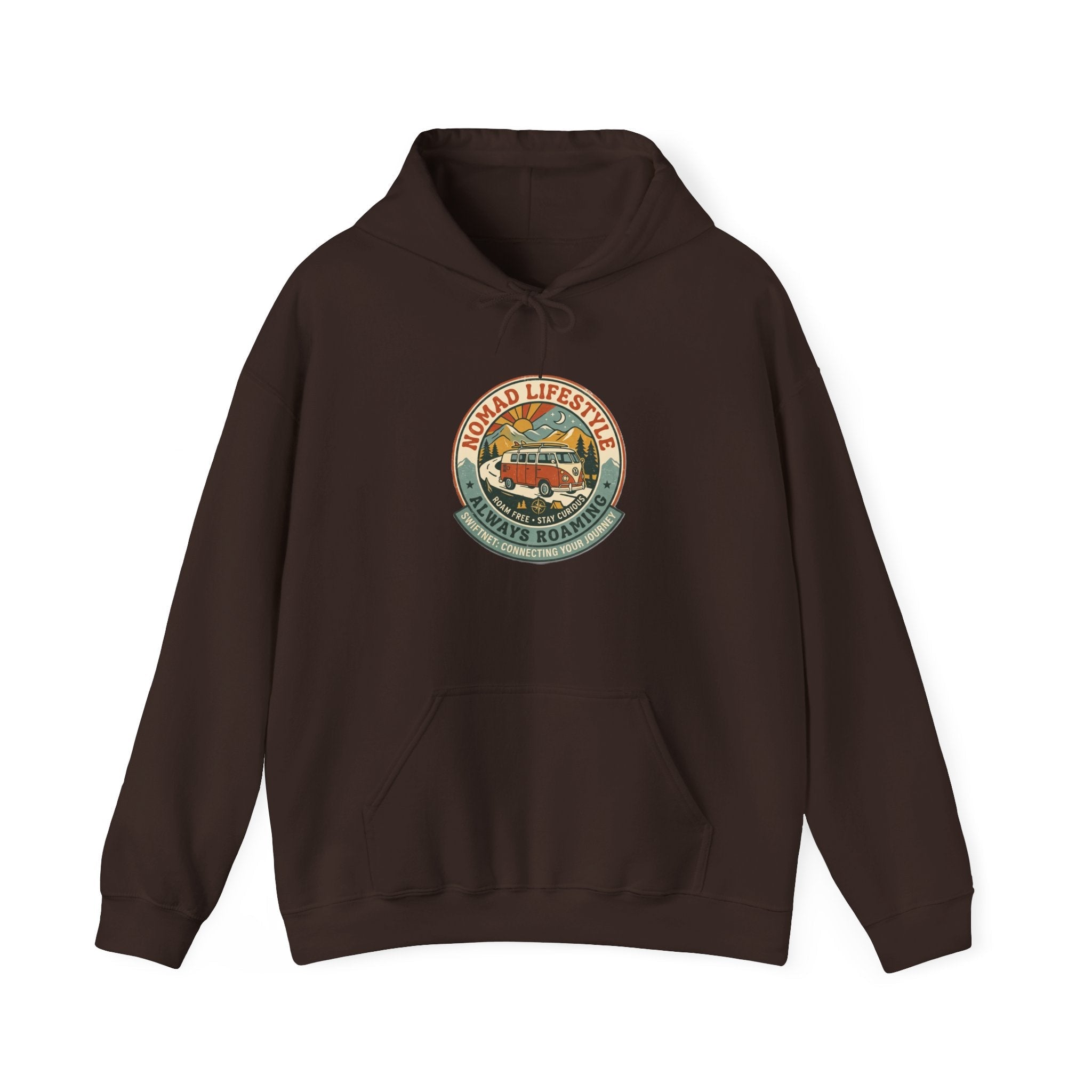 Nomad Lifestyle Hoodie — 'Always Roaming' Retro Van Badge Pullover, Unisex Fleece (S–5XL) - SwiftNet WifiHoodiePrintify22334968098647207851Nomad Lifestyle Hoodie — 'Always Roaming' Retro Van Badge Pullover, Unisex Fleece (S–5XL)WhiteS