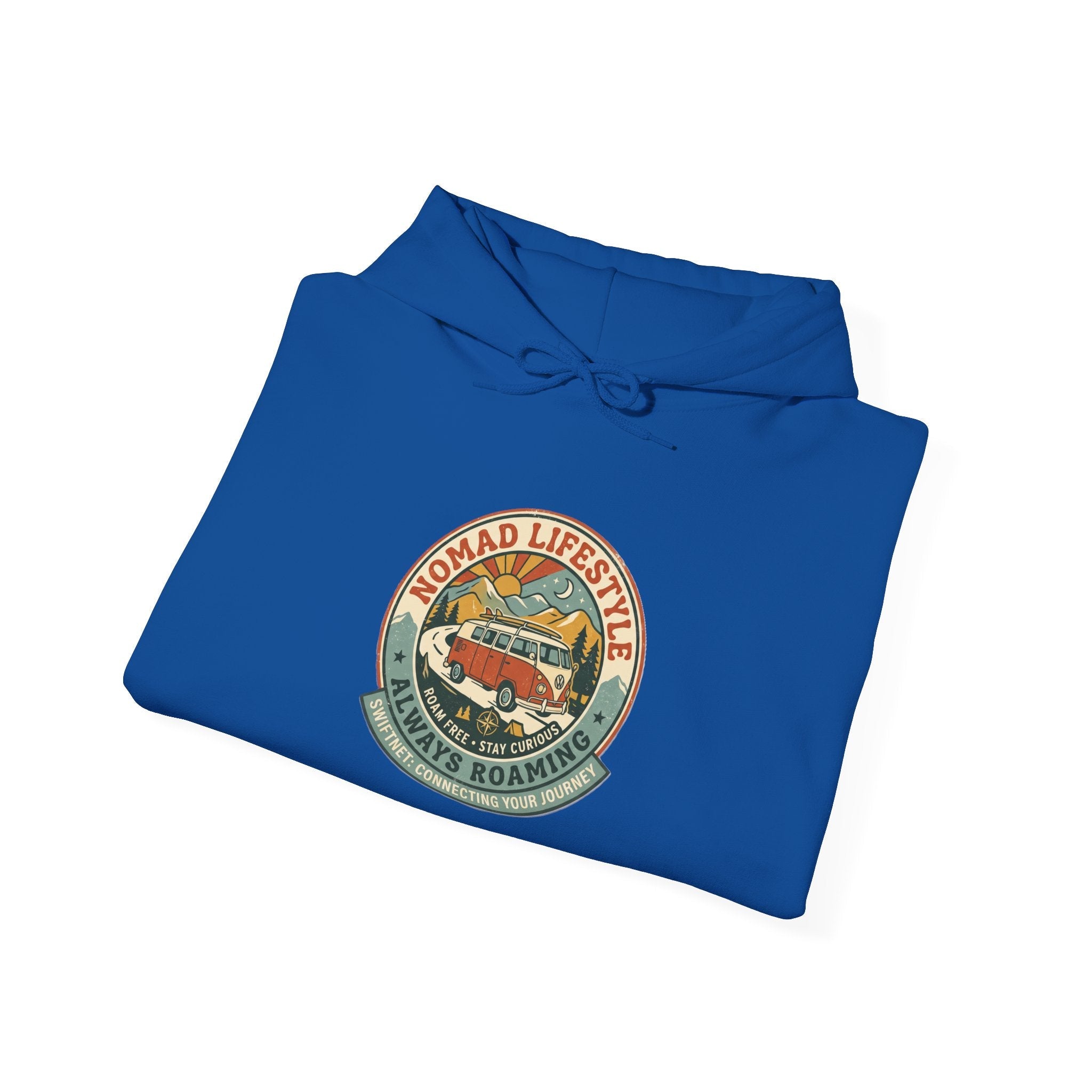 Nomad Lifestyle Hoodie — 'Always Roaming' Retro Van Badge Pullover, Unisex Fleece (S–5XL) - SwiftNet WifiHoodiePrintify22334968098647207851Nomad Lifestyle Hoodie — 'Always Roaming' Retro Van Badge Pullover, Unisex Fleece (S–5XL)WhiteS