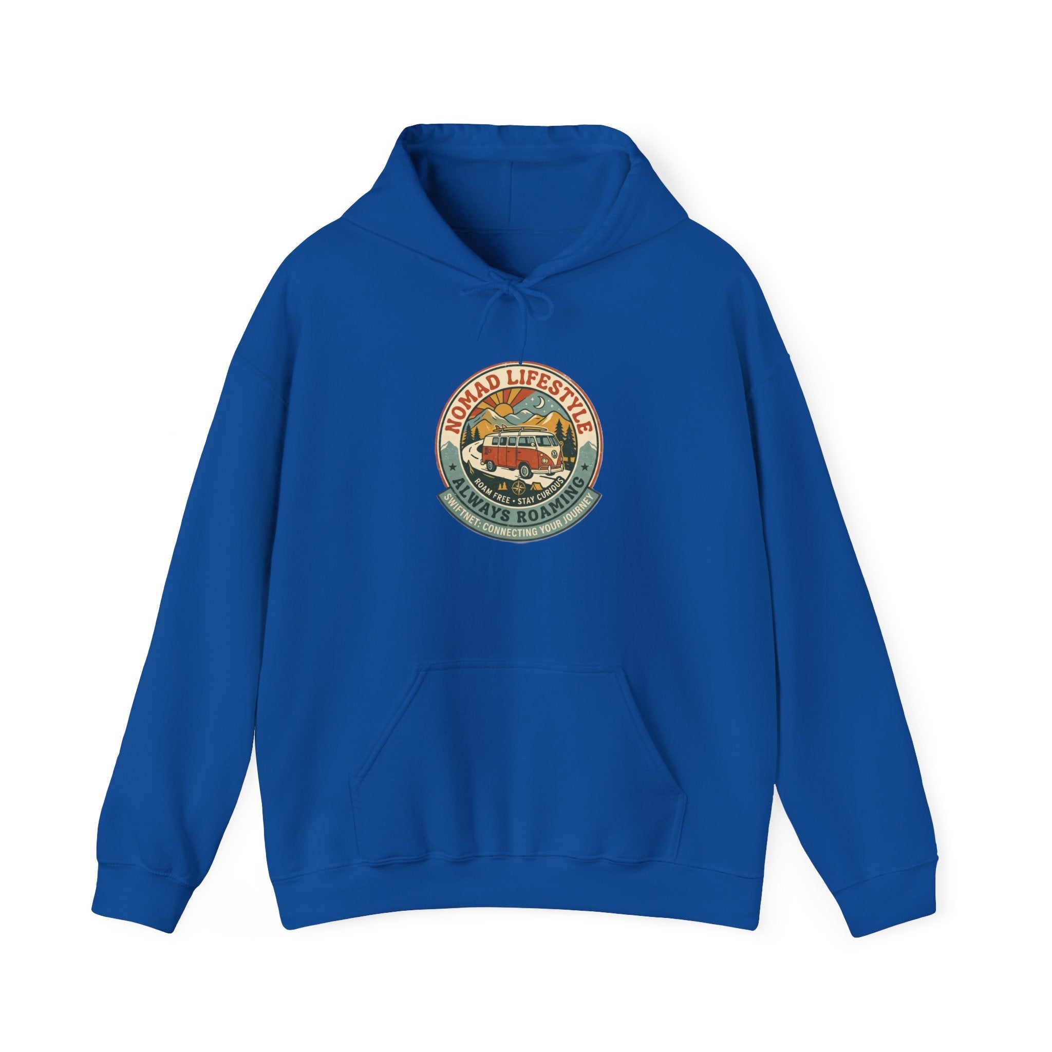 Nomad Lifestyle Hoodie — 'Always Roaming' Retro Van Badge Pullover, Unisex Fleece (S–5XL) - SwiftNet WifiHoodiePrintify22334968098647207851Nomad Lifestyle Hoodie — 'Always Roaming' Retro Van Badge Pullover, Unisex Fleece (S–5XL)WhiteS
