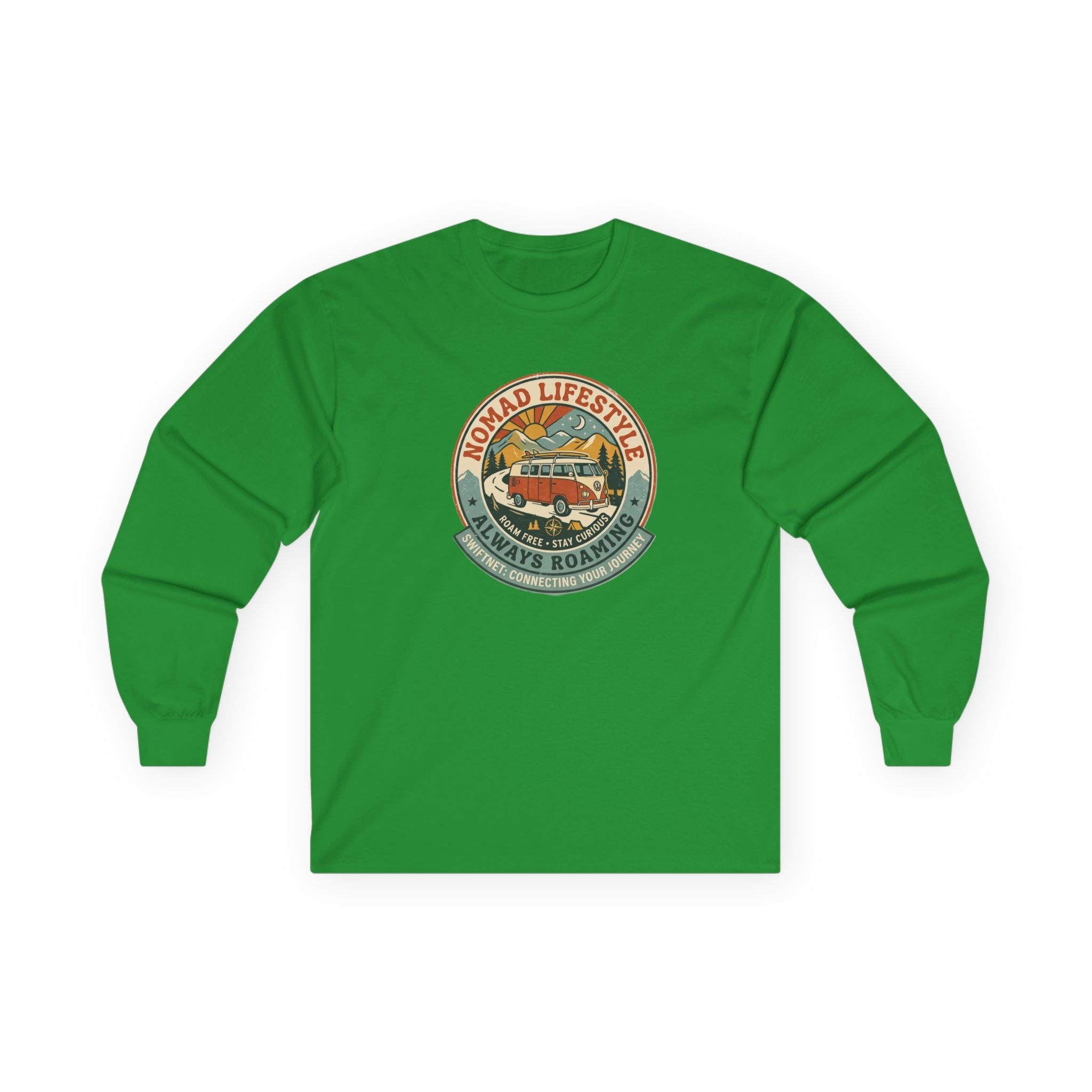 Nomad Lifestyle Long-Sleeve Tee — Retro Camper Graphic, Unisex Shirt, RV & Van Life Gift - SwiftNet WifiLong-sleevePrintify10924307107227489343Nomad Lifestyle Long-Sleeve Tee — Retro Camper Graphic, Unisex Shirt, RV & Van Life GiftSWhite